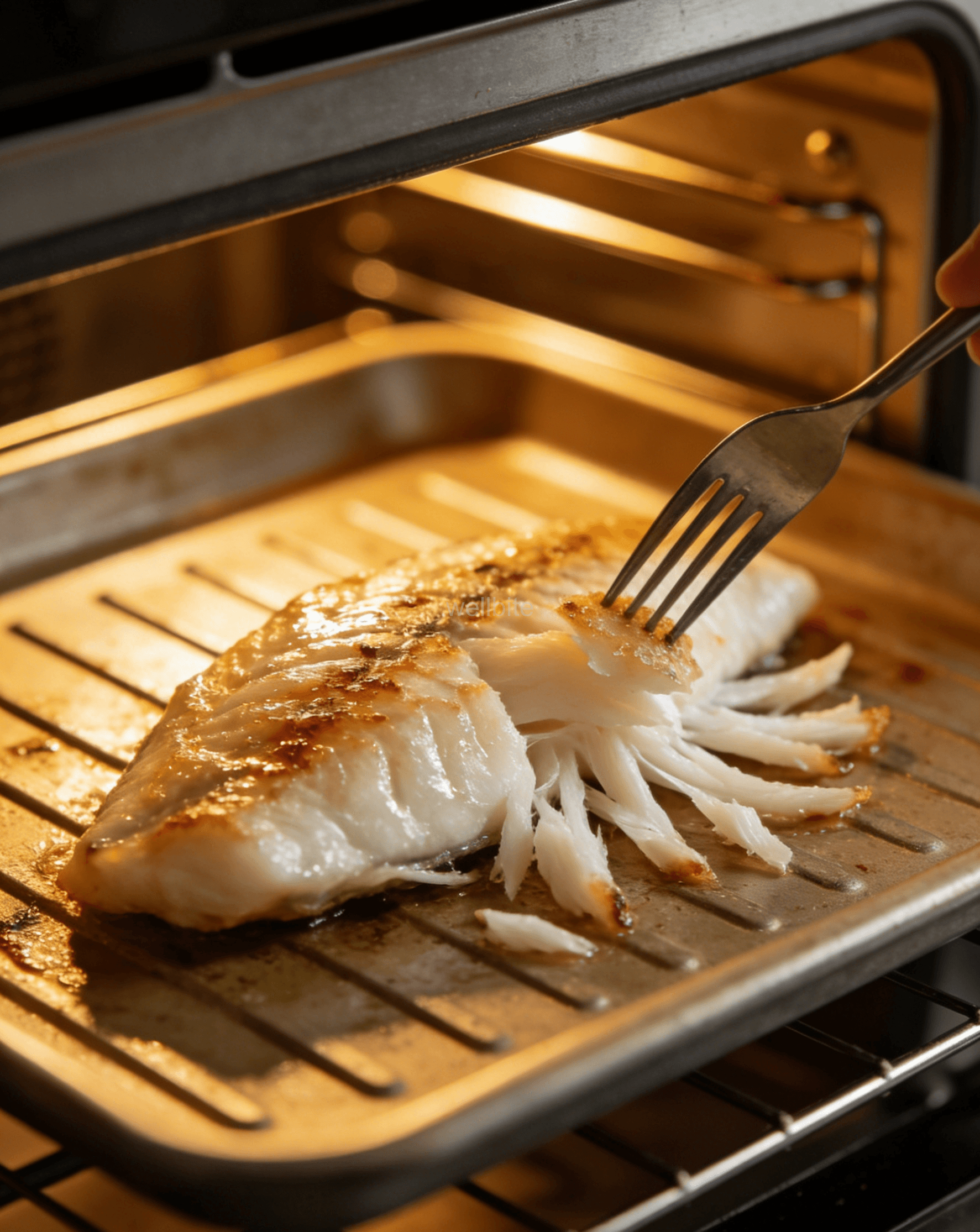 Salmon roasting in the oven