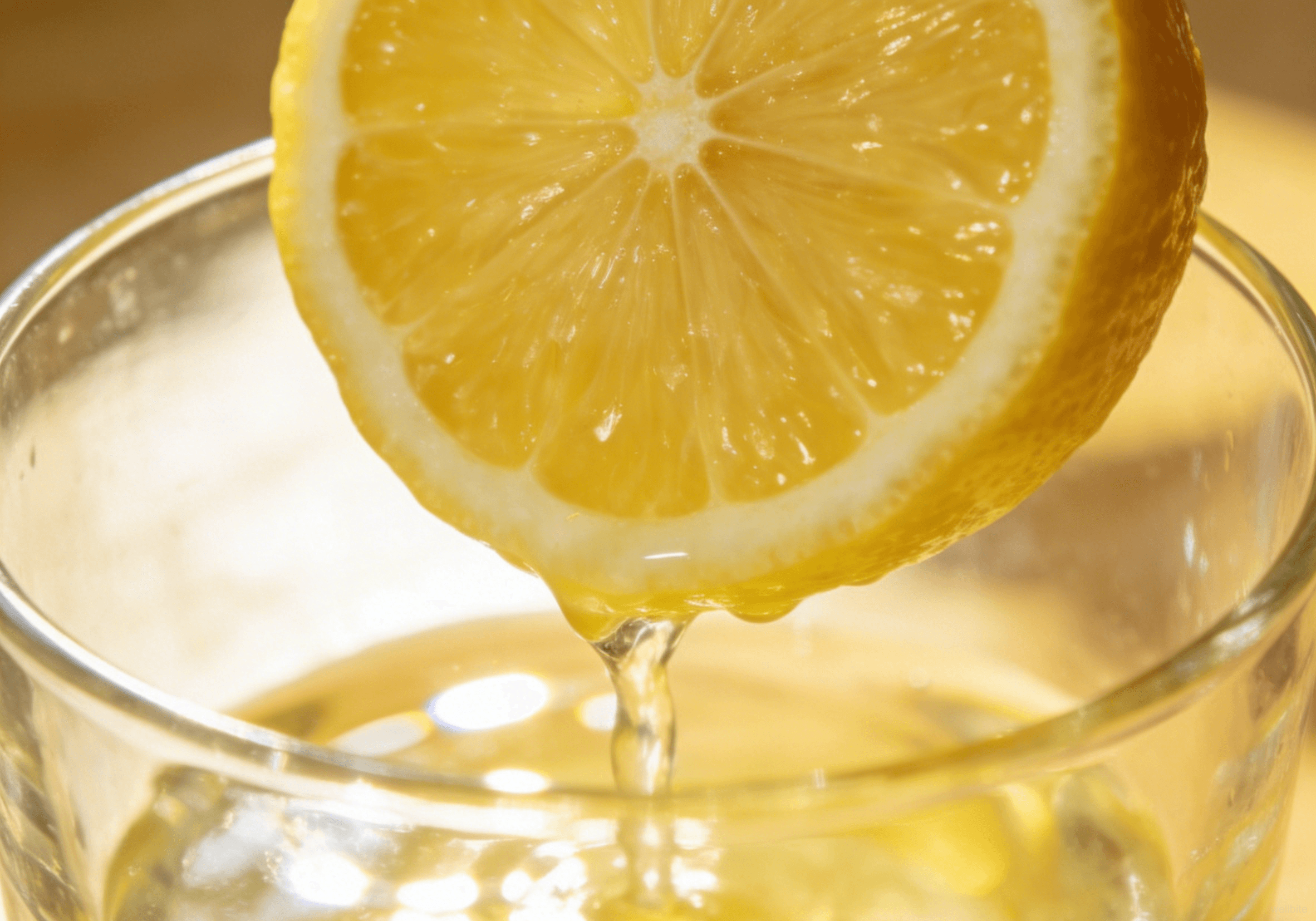 Fresh lemon juice being squeezed into the cup