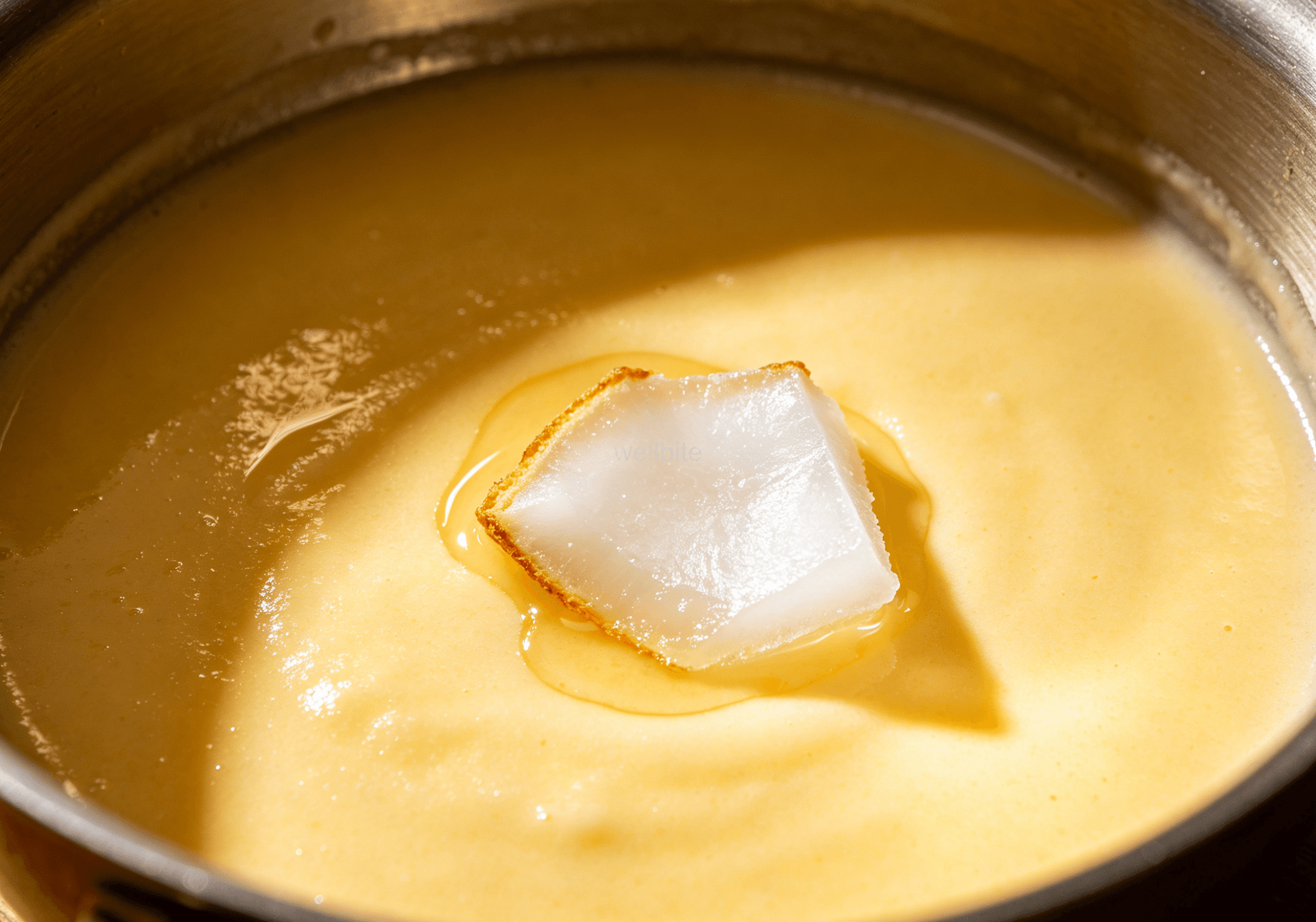 Adding coconut oil to the golden milk